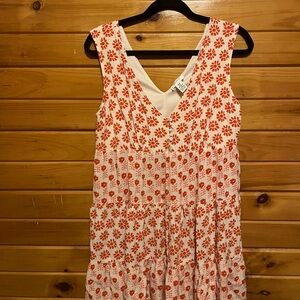 Japna Red and White Floral Midi Dress